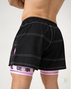 Shorts de combat MMA 2-en-1 personnalisés par sublimation avec doublure de compression intégrée, légers, respirants, pour grappling et No-Gi - Product Image 5