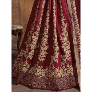 ชุดแต่งงานผ้าไหมดิบปักสีน้ำตาลแดงชวนให้หลงใหล lehenga choli กับ dupatta - Product Image 2