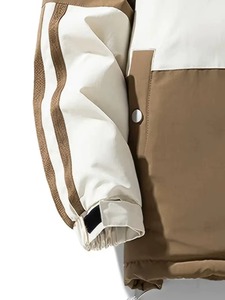 Winter Casual Warm Hooded Breathable Canvas Puffer Bamboo Fiber <b>Jacket</b> <b>Mandarin</b> <b>Collar</b> Zipper Closure Bamboo Fiber Lining Men - Product Image 5