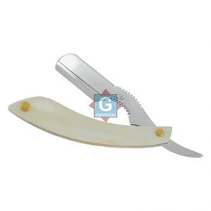 Navaja de Afeitar Recta para Hombre con Mango de Madera y Hoja de Acero Inoxidable, Navaja para Limpiar la Barba - Product Image 1