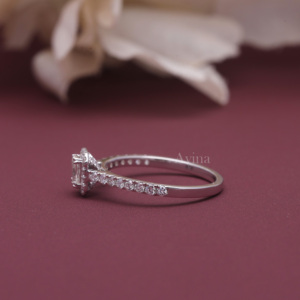 IGI Certified Lab Grown Radiant Cut <b>Diamond</b> Halo Engagement <b>Ring</b> 14K White / Rose And Yellow Gold Hidden Halo <b>Diamond</b> <b>Ring</b> - Product Image 4