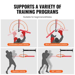 Gants d'entraînement de vitesse de frappe réglables, barre de frappe murale rotative rouge, barre de boxe réflexe, machine d'entraînement de boxe - Product Image 6