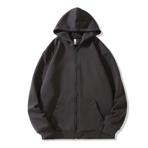 Sudadera con capucha de forro polar para hombre con logo personalizado, cuello alto, lisa, con cremallera de un cuarto, tipo jersey - Product Image 6
