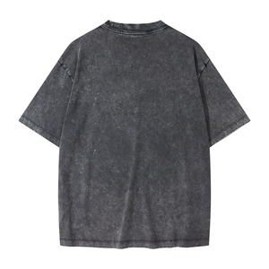 T-shirts Homme Personnalisés Imprimés Délavés Effet Vieilli Coton Lourd 100% Coupe Boxy Col Rond Décontracté Style Jersey - Product Image 2