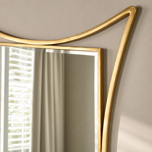 Modern Gold <b>Wall</b> <b>Mirror</b> Curved Frame Decorative <b>Rectangle</b> <b>Mirror</b> <b>for</b> Living Room Bedroom Luxury Home Decor Accessories - Product Image 4