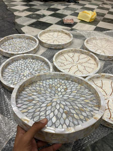 Posavasos de Té Hechos a Mano Ecológicos de Nuevo Diseño, Manteles Individuales, Almohadillas, Venta Caliente 2025, Forma de Madreperla, Incrustaciones de Hueso MOP - Product Image 4