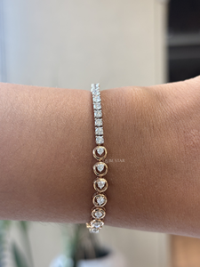 Pulsera de Diamantes Cultivados en Laboratorio QUBE STAR, 2.10 Quilates, Oro Sólido de 14K, Corte Brillante Redondo, Joyería de Lujo para Mujer, Certificado IGI - Product Image 1