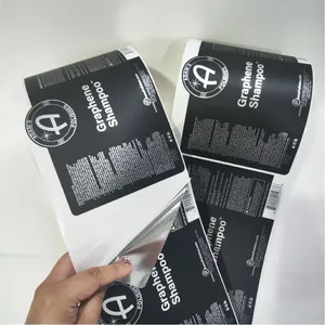 สติกเกอร์ติดขวดแชมพูแบบม้วน พิมพ์ลายกันน้ำ ทนรังสียูวี สีเงินเมทัลลิก กลิตเตอร์  รับผลิตแบบสั่งทำพิเศษ (Custom Private Label) - Product Image 2