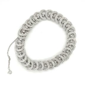 Magnifique bracelet en diamants de moissanite à maillons circulaires, bijoux personnalisés avec une coupe exceptionnelle, plaqué or unique, cadeau pour elle - Product Image 1