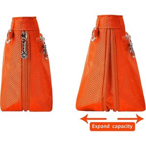 XLarge Orange Nylon Insert Liner Shaper Bag in Bag Expandable Handbag Purse Organizer DIY Bag Accessories - Product Image 3