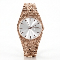 Elegante Reloj de Cuarzo para Hombre en Oro Amarillo con Visualización de Fecha, Esfera Redonda, Cierre de 30 mm, Estilo Lujoso Analógico