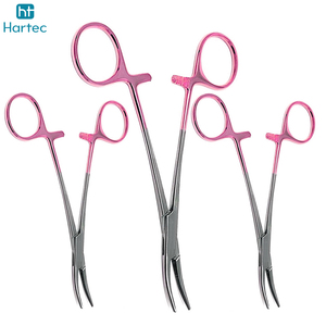 Best Product Pink Handle Stainless Steel Surgical Hemostatic Clamps Curved Straight Mosquito Forceps For Dental Veterinary Use - Product Image 3