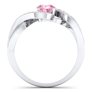 Bague REYES personnalisée en or massif 14 carats avec pierre précieuse Morganite rose, certifiée GRA, bague de fiançailles solitaire en Moissanite, bijoux fins - Product Image 4