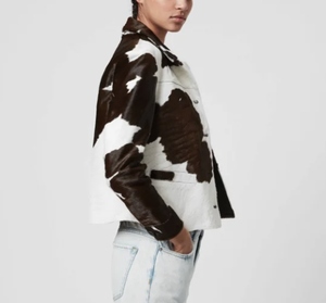 Authentic Genuine Leather Unisex Winter Bomber Jacket Eco-Friendly Waterproof Reversible Breathable Quick Dry <b>Animal</b> <b>Pattern</b> - Product Image 4