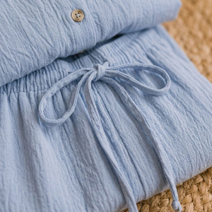 Conjunto de Pijama de Gasa de Algodón Transpirable para Mujer, Ropa de Dormir y Descanso Ecológica para Verano - Product Image 6