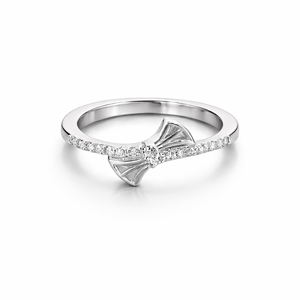Namivaa Bow Knot Diamond Pave Setting Gemstone <b>Rings</b> Elegant Minimalist Women's Wedding Engagement Promise Gift Daily Wear - Product Image 1