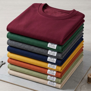 High-Quality 100% Cotton Solid Color Casual Short Sleeve Round Neck Private Label OEM Custom Clothing Manufacturer Men Shirts - Product Image 6