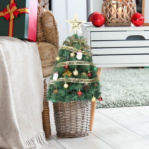 Albero di Natale Artificiale Mini da 20 Pollici Pre-Illuminato, Ornamenti Natalizi da Tavolo, 30 Luci Calde a Batteria, Realistico - Product Image 1