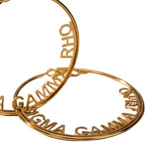Pendientes de Aro Dorados Sigma Gamma Rho, Joyería de la Hermandad Griega, Pendientes Elegantes y Ligeros, Accesorio para Mujer - Product Image 5