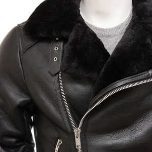 แจ็คเก็ตหนังแฟชั่นผู้ชายสไตล์ไฮสตรีท คุณภาพ 100% แห้งเร็ว ผ้าย้อมสีพื้น แจ็คเก็ตฤดูหนาว - Product Image 3