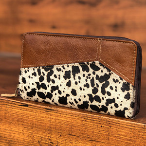 กระเป๋าสตางค์หนังขนสัตว์พิมพ์ลายสัตว์จริงสำหรับผู้หญิงกระเป๋าคลัทช์หนังแท้กระเป๋าถือคลัทช์แบบตะวันตกขายส่งมีสไตล์ - Product Image 2