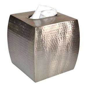 Boîte à mouchoirs moderne en cuivre martelé, design carré en métal, support décoratif autoportant pour serviettes, style américain, écologique - Product Image 6