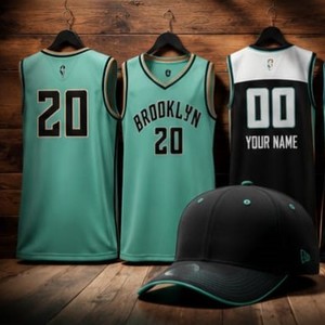 Maillot de basket-ball Brooklyn sans manches, col en V, polyester anti-humidité, unisexe, adulte, coupe classique, toutes saisons, impression du nom de l'équipe - Product Image 1