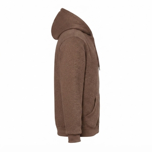 Sudadera con capucha unisex con cremallera, forro polar suave, estilo casual urbano. - Product Image 3