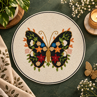 Set de table rond en perles de verre fait main, motif papillon, pour la décoration de table, réutilisable, inspiré de la nature, pour la maison