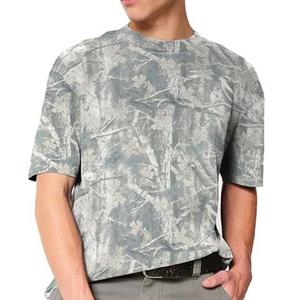 เสื้อยืดแขนสั้นพิมพ์ลายพรางสีเทาสำหรับผู้ชาย ทรงปกติ คอกลม สวมใส่สบาย ระบายอากาศได้ดี ผลิตจากผ้าโพลีเอสเตอร์ถัก - Product Image 6