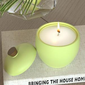 Pear Shaped Candle Cup Storage Jar Concrete Semicircle Flowerpot Gypsum Cement <b>Resin</b> Candle Silicone Mold - Product Image 3
