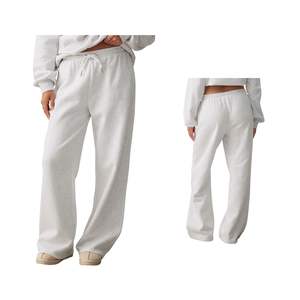Pantalones Deportivos Anchos para Mujer, Cintura Alta, Corte Holgado, con Cordón Ajustable, Casuales, para Descansar, con Logotipo Personalizado, OEM, Venta al Por Mayor - Product Image 1