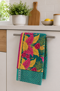 Serviette de cuisine Kantha multicolore de haute qualité 26 x 20 pouces – Serviette décorative et de nettoyage élégante pour la cuisine – Exportation en gros durable - Product Image 2