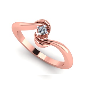 Bague pour femme Windy Grace en or rose avec diamant, bague fleurie plaquée or rose avec pierre de laboratoire taille ronde 0,11 CT, bijoux de mode - Product Image 1