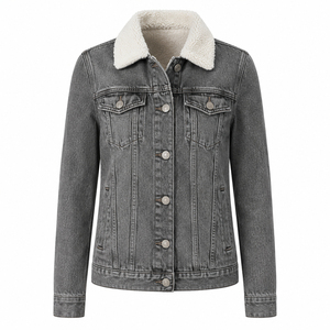 Vestes en jean décontractées pour femmes, tendance, 100% coton, manches longues, boutons sur le devant, col rabattu, streetwear - Product Image 4