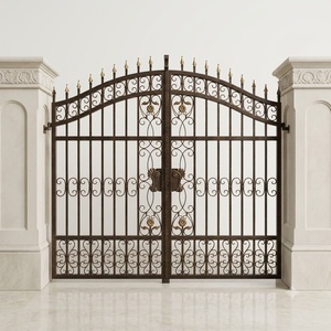 Portail double battant en fer forgé thermolaqué pour extérieur ; Caractéristiques : Conception résistante à la rouille, haute durabilité et montage facile - Product Image 1