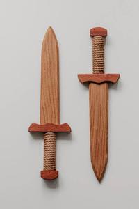 Nouvel ensemble de 6 épées en MDF en bois, faites à la main, best-seller, jouet en bois pour enfants, activité intérieure. - Product Image 3