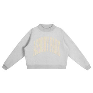 Sweat-shirt rose à contours Asbury Park, col montant contrastant, poignets et ourlet en gingham rose, coupe ample, manches longues - Product Image 3