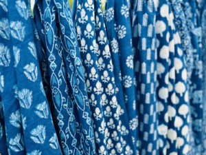 100% Pure Cotton <b>Sarong</b> Custom Indigo Floral Block Printed Wrap for Beach Vacation or Spa Use 1 Piece - Product Image 5