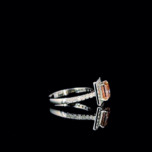 Bague de fiançailles avec halo de diamants taille princesse – Ensemble de bijoux de luxe en diamants pour femmes - Product Image 4