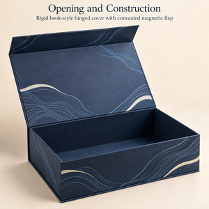 Caja Magnética Personalizada Estilo Libro Color Azul Marino para Empaque de Regalos de Accesorios de Juegos - Product Image 2