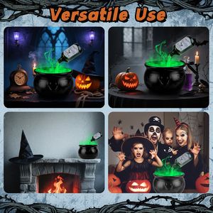 Set Decorazioni Halloween: Bottiglia Galleggiante, Calderone della Strega con Nebbia e Luce Verde, Decorazioni Vintage per Feste di Halloween Spettrali - Product Image 5