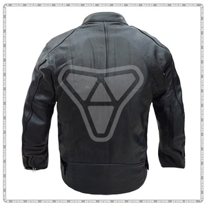Most Selling Leather Made Motorbike Jackets Superior Quality Crew <b>Neck</b> Zipper Closure Sheepskin Leather Made Motorcycle Jacket - Product Image 3