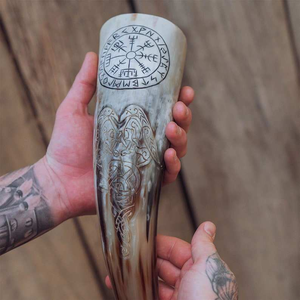 Cuerno de búfalo 100% de primera calidad para beber, tallado a mano estilo vikingo - Product Image 3