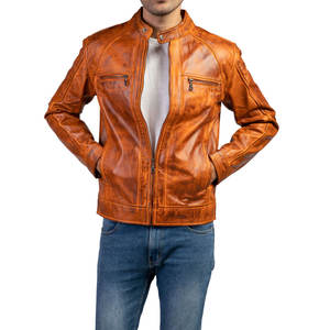 Chaqueta de Invierno para Hombre de Cuero Genuino, Color Personalizado, Cuello Alto, Logotipo Frontal, Impermeable, Resistente al Viento, Transpirable, Estilo Urbano - Product Image 5