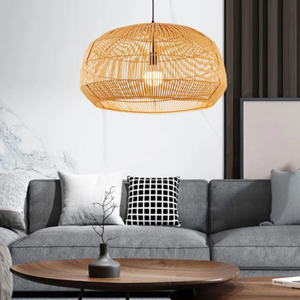 Natural Bamboo <b>Ceiling</b> <b>Light</b> Fixture with Lightweight Structure Durable Frame and Soft <b>Light</b> Diffusion Suitable for Cafes - Product Image 3