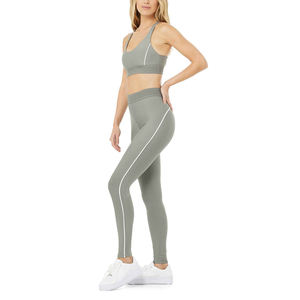 Ensemble de vêtements de yoga 2 pièces réversible à carreaux, respirant, écologique, vêtements de sport actifs, vêtements de fitness, vêtements de gym, sans couture, haute élasticité - Product Image 6