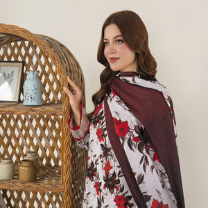 Conjunto de Salwar Kameez Khaddar de 3 piezas con estampado digital para mujer, nuevas colecciones de ropa india y pakistaní, traje Khaddar para damas - Product Image 4