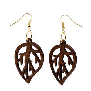 Boucles d'oreilles africaines en bois naturel, personnalisées, pour femmes - Product Image 5