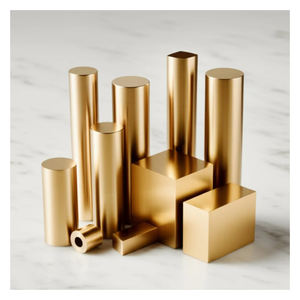 Varillas redondas y barras cuadradas de latón pulido para proyectos decorativos, de muebles y de diseño de interiores. - Product Image 1